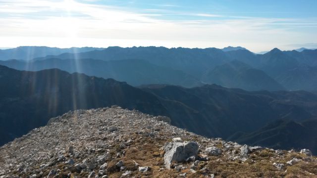 Razgled iz vrha na Karnijske alpe