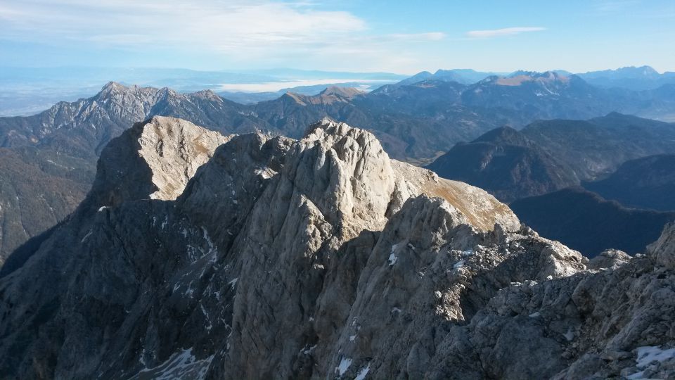 Razgled iz vrha na Kepo, Kukovo špico, Škrnatarico, Dovško Babo, Golico in Stol