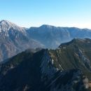 Razgled iz vrha na Kočno, Grintovec, Kalški greben, Krvavec, Srednji vrh