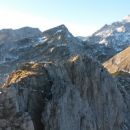Razgled iz vrha na Tosc, Veliki Draški vrh in Triglav