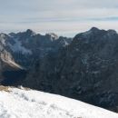 Razgled iz vrha na Martuljške gore, Škrlatico, Dolkovo špico, Prisojnik in Triglav