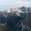 Razgled iz vrha na Kepo, Martuljške gore, Škrlatico in Dolkovo špico