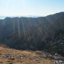 Razgled iz vrha na Krvavec, Kalški greben in Kalško goro