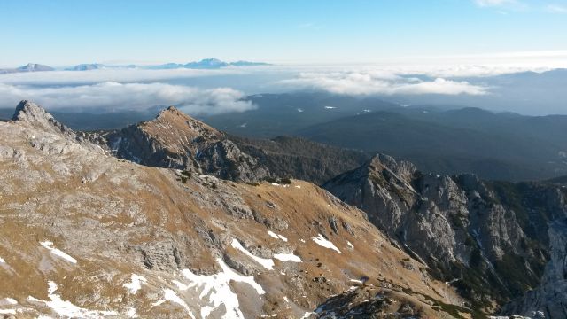 Razgled iz vrha na Mali Draški vrh, Viševnik in Ablanco