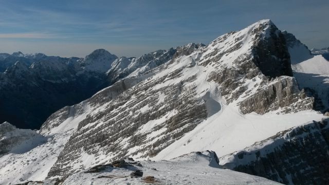 Razgled iz vrha na Krn, Bavški Grintavec in Veliko Mojstrovko