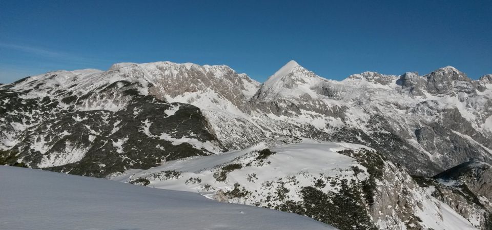 Razgled iz vrha na Kalški greben, Grintovec, Dolgi hrbet, Štruco in Skuto