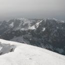 Razgled z vrha Grintovca na Kalško goro, Vrh Korena, Kalški greben in Krvavec