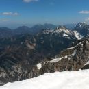 Razgled z vrha Begunjščice na Grlovec, Obir, Košutico in Veliki vrh Košute