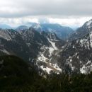 Razgled z Srednjega vrha na Zelenico, Triangel, Košutico in Veliki vrh Košute