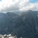 Razgled z Begunjskega vrha na Pihavec, Bovški gamsovec, Stenar in Dolkovo špico