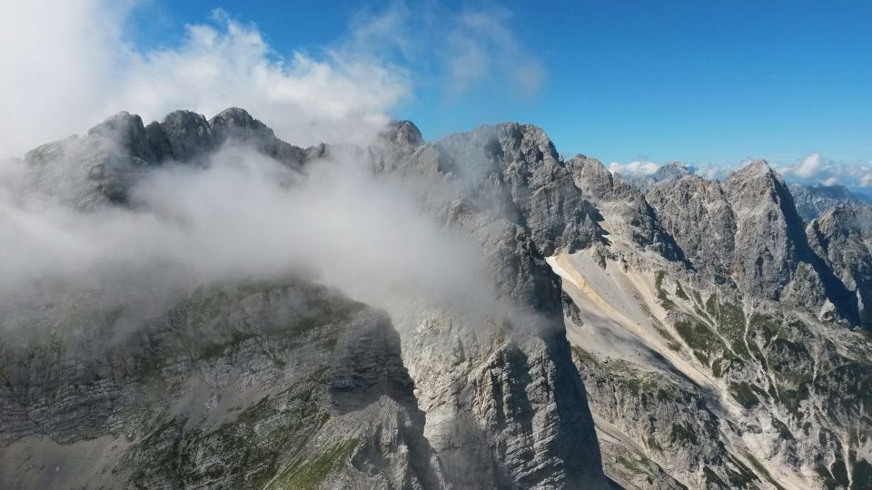 Razgled z Kukove špice na Škrnatarico, Dovški križ, Oltar, Široko peč, Ponce, Špik