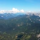 Razgled z vrha Palca na Grlovec, Obir, Peco, Košutico in celoten greben Košute