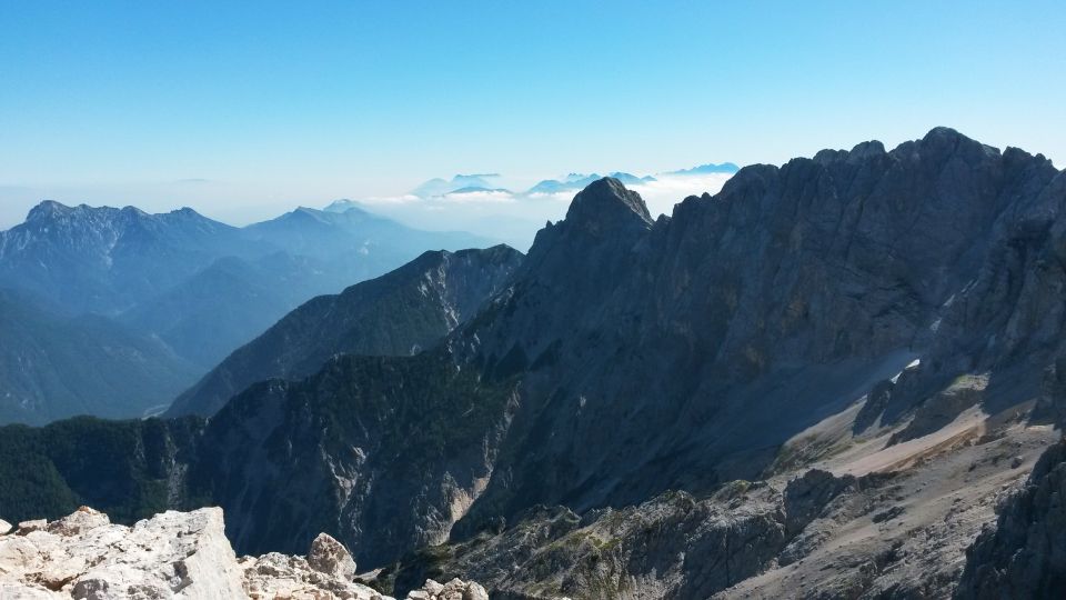 Razgled z vrha Špika na Kepo, Vrtaško Sleme, Kukovo špico in Široko peč