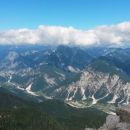 Razgled z vrha Poldašnje špice / Jof di Miezegnot na Karnijske Alpe