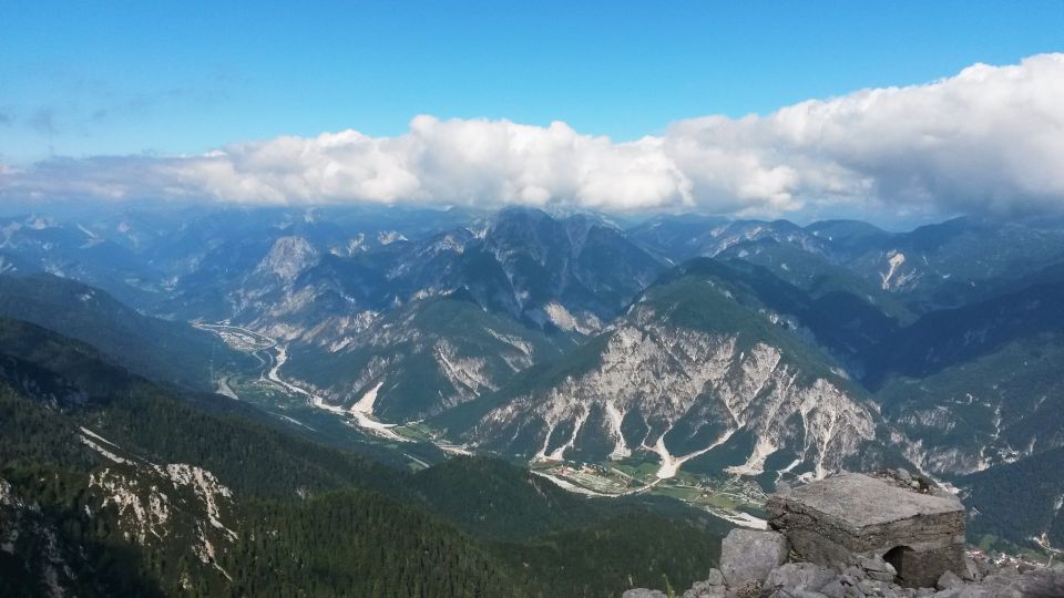 Razgled z vrha Poldašnje špice / Jof di Miezegnot na Karnijske Alpe