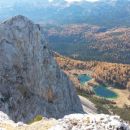 Razgled z vrha Velike Tičarice na Malo Tičarico in Dvojno jezero