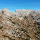 Razgled z vrha Velike Tičarice na Kopico, Zelnarico, Kanjavec, Triglav in Debeli vrh