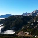 Razgled z vrha Deske na Krvavec, Kalški greben, Grintovec, Planjavo in Lučkega Dedca