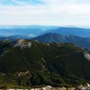 Razgled z Velikega vrha na Dleskovec, Veliki Rogatec, Lepenatko in Menino planino