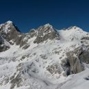 Razgled z vrha Turske gore na Skuto, Kranjsko in Koroško Rinko (od leve proti desni)
