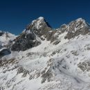 Razgled z vrha Turske gore na Grintovec, Skuto in Rinke (od leve proti desni)