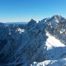 Razgled z vrha Turske gore na Krofičko, Ojstrico, Planjavo in Kamniško sedlo