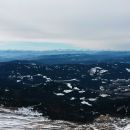 Razgled z vrha Zirbitzkogla na Karavanke in Julijske Alpe