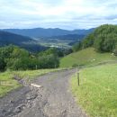 Čez pašnike pogled na Ljubno.