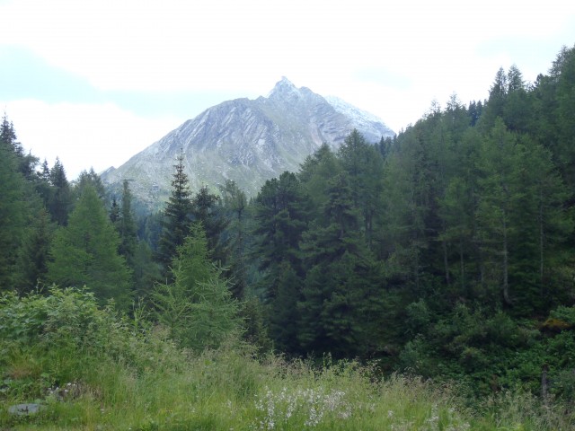Cesta in slapovi levo, desno ob cesti do Sticklerhütte.