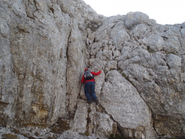Plezanje proti vrhu Tosca.