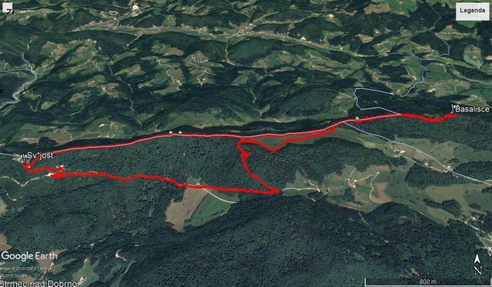 Sv.Jošt-Basališče 735m vzpona, 9,8Km.