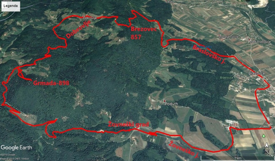 Braslovče-Brezovec-Grmada,Žovneški grad in jezero, krog 21,5km