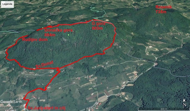 Donačka g. Sv.Jurij čez greben do Rudijevega ddoma 7,6km,615m vzpona