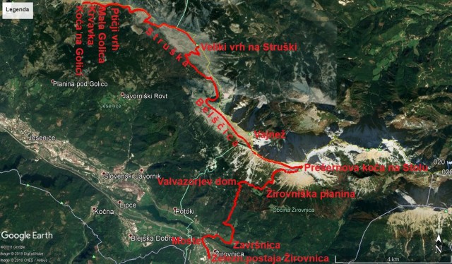 23,6km, 1090m vzpna in 2120m spusta-Golica-Stol-Žirovnica.